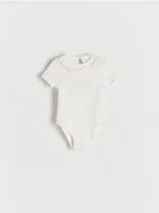 Body dla niemowląt - Reserved - Bawełniane body z falbanką - złamana biel - miniaturka - grafika 1