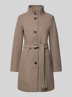Swetry damskie - Płaszcz z wiązanym paskiem model ‘Cilia’ - miniaturka - grafika 1