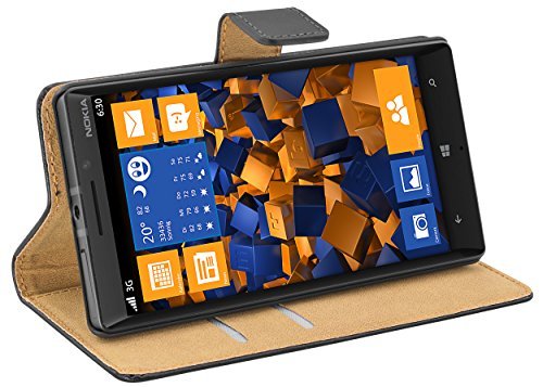 mumbi pokrowiec Bookstyle Case kompatybilny z Nokia Lumia 930 etui na telefon komórkowy Case Wallet, czarne