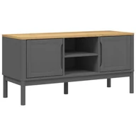 Szafki RTV - vidaXL Szafka pod TV FLORO szara 114x43x55 cm lite drewno sosnowe - miniaturka - grafika 1