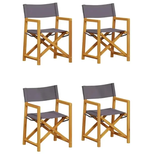 Składane krzesło ogrodowe ciemnoszare z drewna akacjowego 54 x 53,5 x 85,