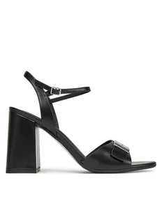 Calvin Klein Sandały Heel Sandal 85 W/Ck Hw - Lth HW0HW02485 Czarny - Sandały damskie - miniaturka - grafika 1