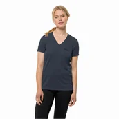 Koszulki i topy damskie - T-shirt damski Jack Wolfskin CROSSTRAIL T WOMEN night blue - XXL - miniaturka - grafika 1
