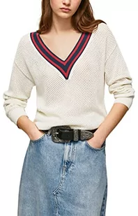 Pepe Jeans Damski sweter Taytum, biały, S, biały, S - Swetry damskie - miniaturka - grafika 1