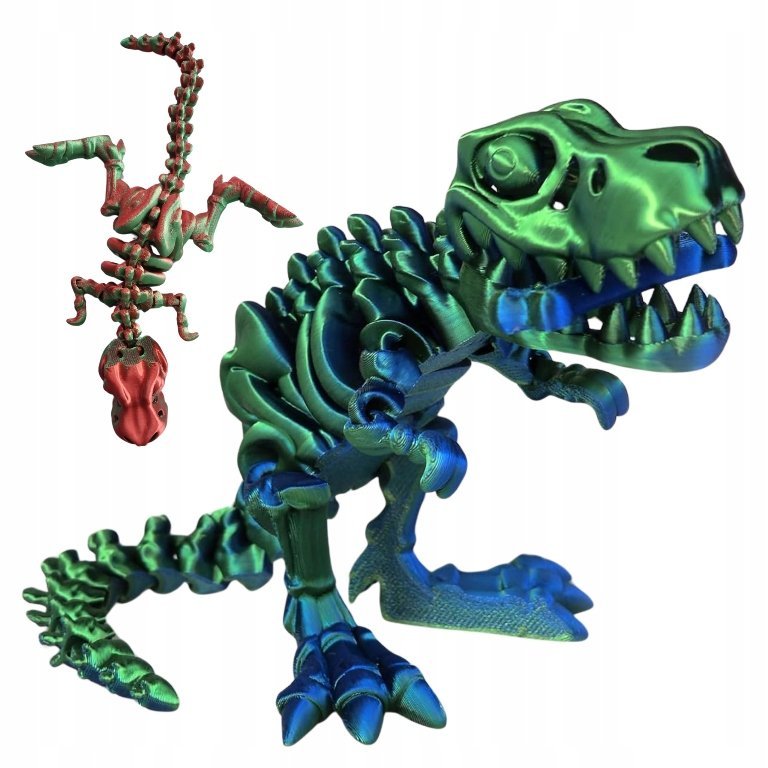 Figurka Dinozaur Druk 3D Ruchome Elementy Błyszczący Zabawka Sensoryczna