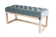 Ławki do przedpokoju - Ławka Na Buty Lpp-2 195Cm Emrawood Drewno Lite Kolor Naturalny Siedzisko Pikowane Kolor Popielaty - miniaturka - grafika 1