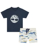 Kaftaniki dla niemowląt - Timberland 2-częściowy zestaw w kolorze granatowo-biało-kremowym - miniaturka - grafika 1