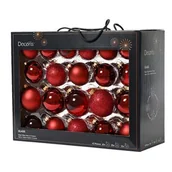 Bombki - Bombki szklane mix połysk/mat/brokat/transparentne bordo 7 cm 42 szt. - miniaturka - grafika 1