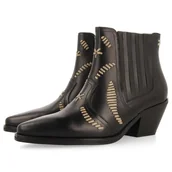 Botki damskie - GIOSEPPO Haftowane skórzane botki kowbojskie SIKLOS, kość słoniowa, 41 EU - miniaturka - grafika 1