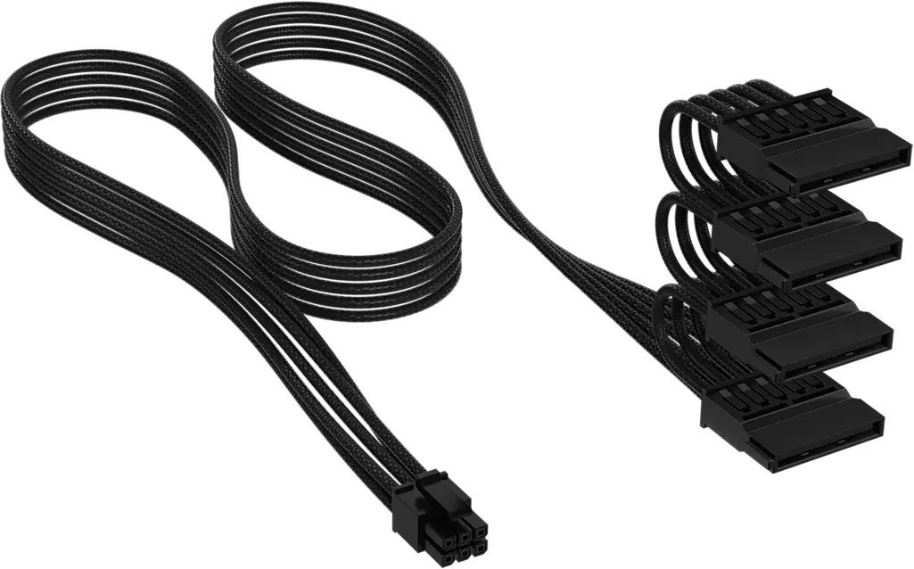 Corsair Premium Sleeved 4x kabel zasilający SATA do zasilacza Typ-5 czarny CP-8920454