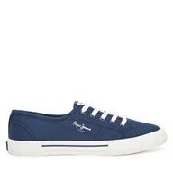 Trampki damskie - Tenisówki Pepe Jeans Brady Basic W PLS31287 Niebieski - miniaturka - grafika 1