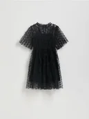 Sukienki i spódniczki dla dziewczynek - Reserved - Tiulowa sukienka z kokardkami - czarny - miniaturka - grafika 1