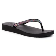 Klapki i japonki damskie - Japonki Skechers Shine Away 32918/BKMT Czarny - miniaturka - grafika 1