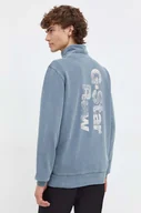 Bluzy męskie - G-Star Raw bluza bawełniana męska kolor niebieski z nadrukiem - miniaturka - grafika 1