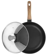 Patelnie - Orion Patelnia GRANDE WOODEN 28 cm z pokrywką gaz indukcja 112996 - miniaturka - grafika 1