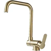 Baterie kuchenne - Wyciągana bateria kuchenna, składana bateria kuchenna, wylewka obrotowa 360° (złota) - miniaturka - grafika 1