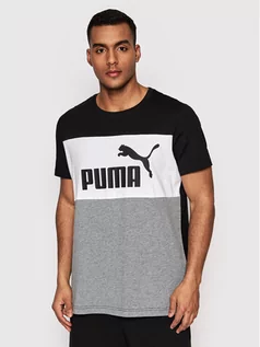 Koszulki męskie - Puma T-Shirt Colorblock 848770 Czarny Regular Fit - grafika 1