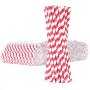 GSG słomki papierowe BIO ekologiczne PAPER STRAWS 6/205mm biało-czerwone 500 sztuk 1009888 1009888 - Naczynia i sztućce jednorazowe - miniaturka - grafika 1
