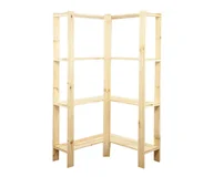 Regały - Maxi Regał Narożny Drewniany 166,4X85X30 Cm 4 Półki Ażurowe Surowy Drewno Sosnowe Naturalny Maxi-4Za / Wamar-Sosenka - miniaturka - grafika 1