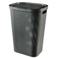 Kosze na bieliznę - Curver Kosz na pranie do magla Infinity 59L ciemno-szary Recycled 245662 - miniaturka - grafika 1