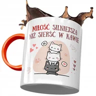 Kubki - Kubek Pomarańczowy z Kotem Kotkiem Słodki Prezent z Nadrukiem ze Zdjęciem + Opakowanie na prezent (wzór 03) - miniaturka - grafika 1