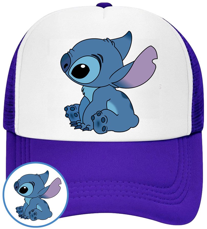 CZAPKA Z DASZKIEM LILO I STICH DLA DZIECI NA LATO NIEBIESKA BEJSBOLÓWKA