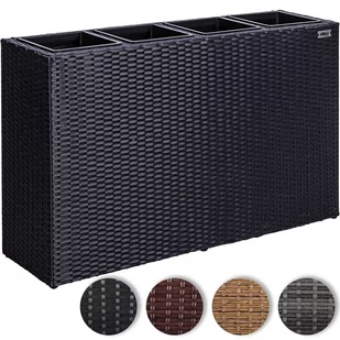 CZARNA DONICZKA OGRODOWA DONICA Z TECHNORATTANU - Pozostałe ozdoby ogrodowe - miniaturka - grafika 2