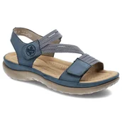 Sneakersy damskie - Niebieskie Sandały Rieker Wygodne Obuwie Damskie - miniaturka - grafika 1