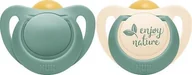 Smoczki uspokajające - NUK Smoczek lateks 6-18 m x 2 szt. For Nature zielony eukaliptus 734083 Nuk - miniaturka - grafika 1