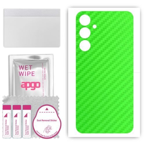 folia naklejka skórka strukturalna na TYŁ do Samsung Galaxy A05s - Carbon Zielony - apgo SKINS