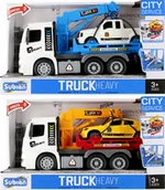 Samochody i pojazdy dla dzieci - Mega Creative AUTO CIEZAR LAWETA DZ/SW P/B AK 33X20X13 MC18/36 - miniaturka - grafika 1