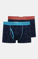 Majtki damskie - 2-pack Bawełniane bokserki męskie Cube 41267-MLC, Kolor granatowy-wzór, Rozmiar 3XL, Henderson - Intymna - miniaturka - grafika 1