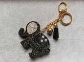 Breloki - Brelok Breloczek Czarny Słoń Cyrkonie Do Auta - miniaturka - grafika 1