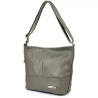 Torebki damskie - SZARA Beltimore SKÓRZANA LISTONOSZKA POLSKA PRODUKCJA REGULOWANY PASEK G81 szary, srebrny - miniaturka - grafika 1