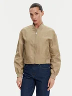 Kurtki damskie - Calvin Klein Jeans Kurtka bomber Hero LV047B528G Beżowy Relaxed Fit - miniaturka - grafika 1
