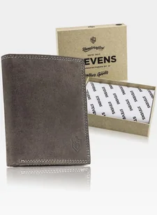 Portfel Męski Skórzany STEVENS Ochrona RFID Cienki SLIM - brązowy - Portfele - miniaturka - grafika 1