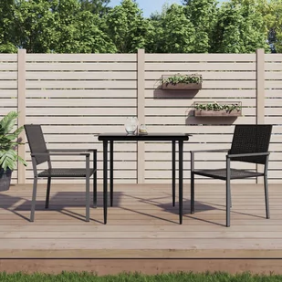 vidaXL Krzesła ogrodowe, 2 szt., czarne, 54x62,5x89 cm, polirattan - Fotele i krzesła ogrodowe - miniaturka - grafika 1