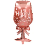 Balony i akcesoria - BALON 22"KIELISZEK HAPPY BIRTHDAY GOLD ROSE - miniaturka - grafika 1