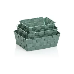 Zestaw 3 zielonych koszyków Kela Alvaro - Koszyki łazienkowe - miniaturka - grafika 1