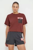 Koszulki sportowe damskie - Columbia t-shirt bawełniany Painted Peak damski kolor bordowy 2074491 - miniaturka - grafika 1