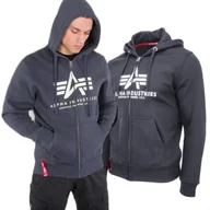 Odzież taktyczna i umundurowanie - Bluza rozpinana z kapturem Alpha Industries Basic 178325 136 - Grafitowa - miniaturka - grafika 1