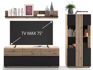 Meble do sypialni - Zestaw mebli RTV 3-częściowy SOLEA kolor Dąb Artisan-Czarny 255x175x38 cm / Home Concept - miniaturka - grafika 1