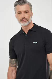 Koszulki męskie - BOSS polo bawełniane BOSS ATHLEISURE 50481421 kolor czarny z aplikacją - Boss - grafika 1