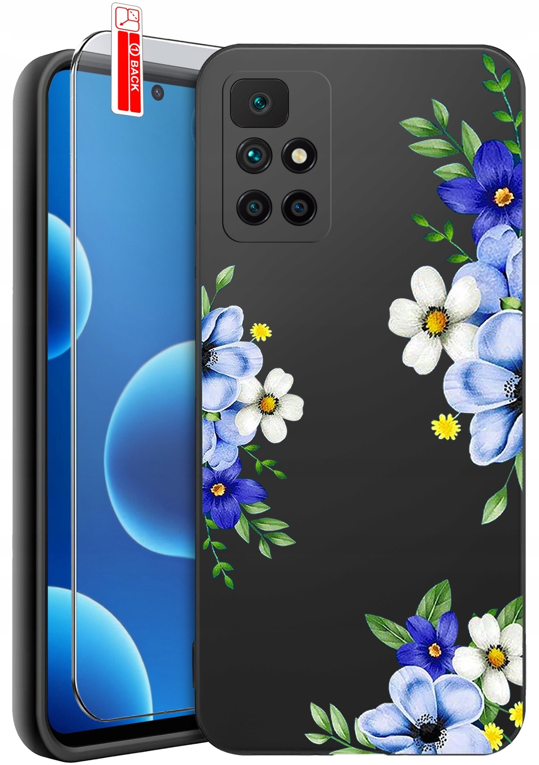 krainaGSM Etui Do Xiaomi Redmi 10 Wzory Silikonowe Matt Case + Szkło 9H