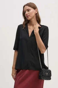Tommy Hilfiger bluzka damska kolor czarny gładka WW0WW43363 - Bluzki damskie - miniaturka - grafika 1