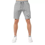 Spodenki damskie - Gorilla Wear Szorty Cisco - szare - funkcjonalne lekkie krótkie spodnie z nadrukiem logo do uprawiania sportu, na co dzień, czas wolny, trening, z bawełny, poliestru, wygodne - miniaturka - grafika 1