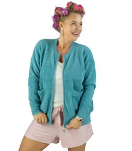 Krótki kardigan sweter rozpinany z puszystej dzianiny "COCO CHIC"-S/M - Swetry damskie Krótki kardigan sweter rozpinany z puszystej dzianiny "COCO CHIC"-S/M - Swetry damskie - miniaturka - grafika 1