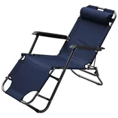 Meble turystyczne - ROYOKAMP Fotel wielopozycyjny Level z zagłówkiem granatowy vic-27322-0 - miniaturka - grafika 1