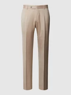 Spodnie męskie - Spodnie do garnituru w jednolitym kolorze z mieszanki wiskozy - grafika 1