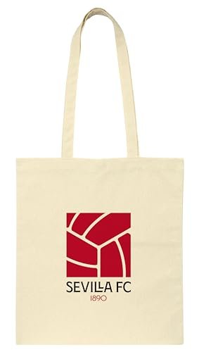 Safta SEVILLA FC - Torebka typu tote, torba damska, torba na ramię, wygodna i wszechstronna, jakość i wytrzymałość, 38x42 cm, naturalny beżowy, Beżowa, Estándar, Casual